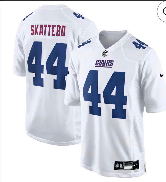 Men 2026 NFL New York Giants #44 Skattebo white Nike jersey